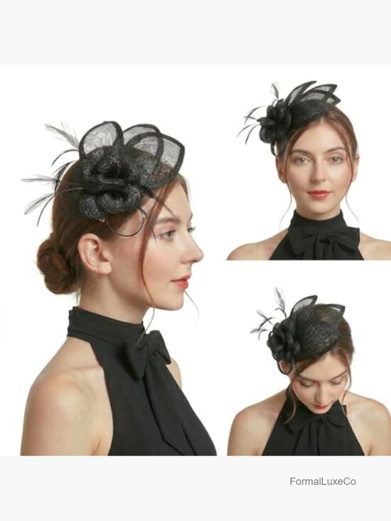Natural Sinamay Linen Fascinator Hat Headband Clip Wedding Tea Party Derby main image 5